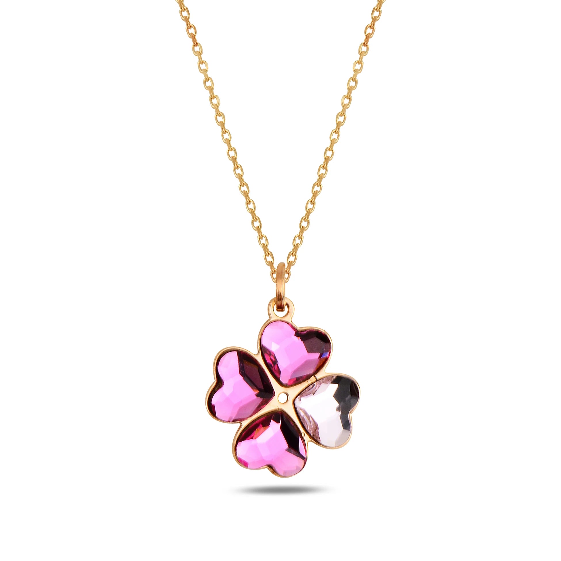 Sparkling Four-Leaf Clover Necklace - Fortuna Luck Charm