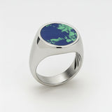 Sterling Silver Azurite Ring - Natural Gemstone Statement Piece