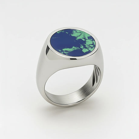 Sterling Silver Azurite Ring - Natural Gemstone Statement Piece