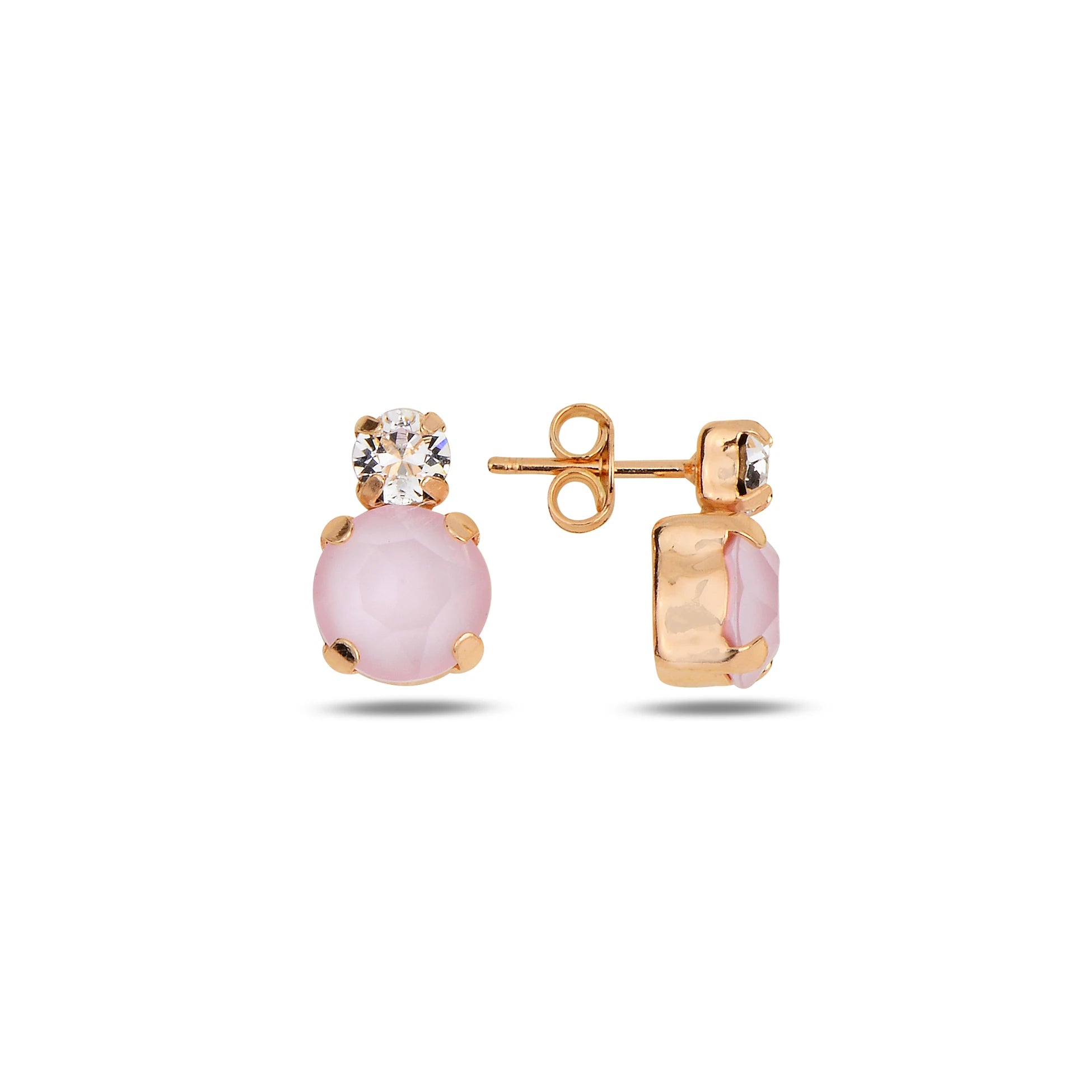 925 Sterling Silver Swarovski Crystal Duo Earrings - Minimalist Sparkle