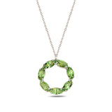 Sterling Silver Marquise Crystal Necklace - Neptune Ring Pendant