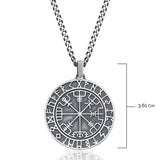 Collier pendentif en argent sterling - Symbole de la boussole Vegvisir