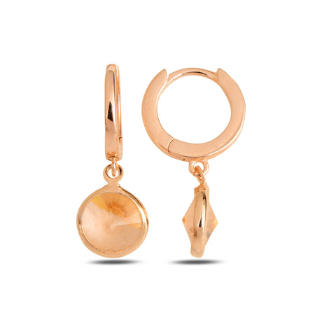 Sterling Silver Vintage Minimalist Hoop Earrings with Swarovski Crystals