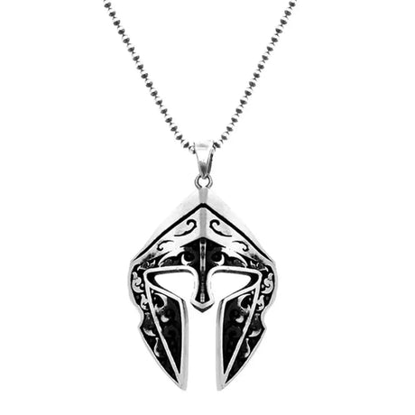 Sterling Silver Necklace - Iconic Spartan Helmet Pendant for Strength