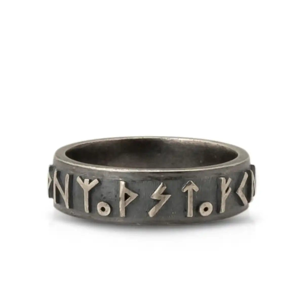 Sterling Silver Viking Ring - Intricate Luck & Protection Design