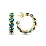 Sparkling Crystal Hoop Earrings - Full-Circle Pave Brilliance