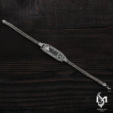 Sterling Silver Men's Bracelet - Personalized Engravable Design