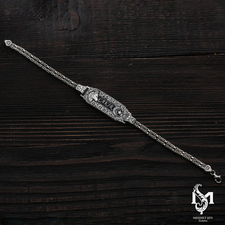 Sterling Silver Men's Bracelet - Personalized Engravable Design