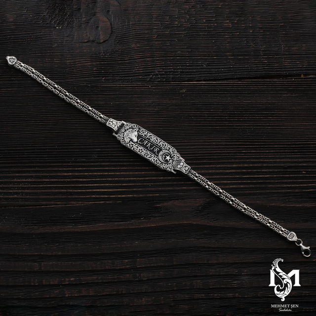Sterling Silver Men's Bracelet - Personalized Engravable Design