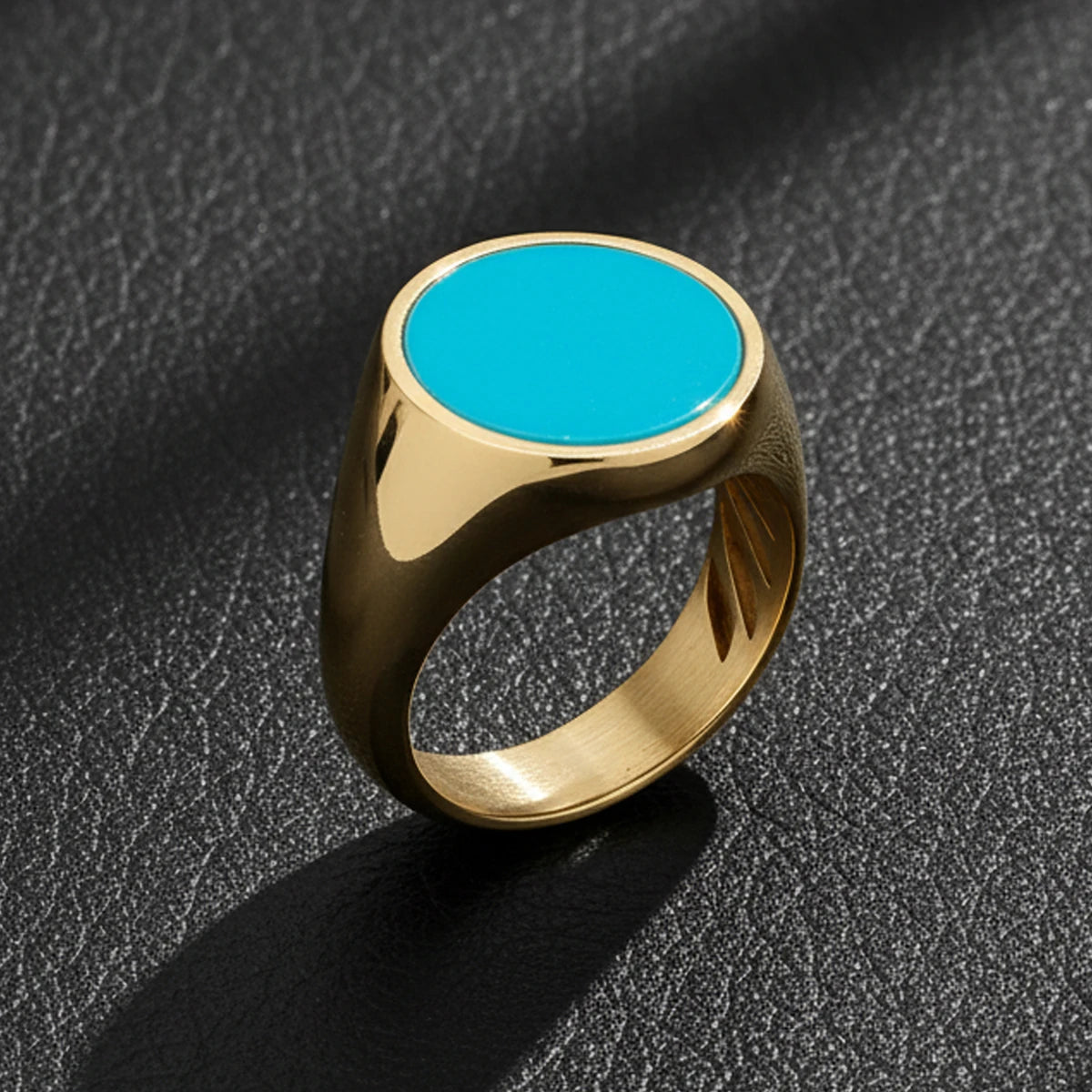 18K Gold Plated Turquoise Ring - Vibrant Gemstone & Timeless Style