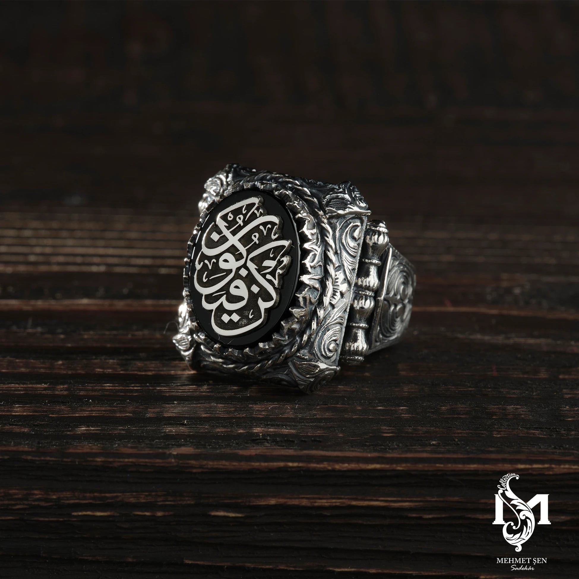 Sterling Silver Men's Statement Ring - 'Be, and It Is' Inscription