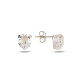 Boucles d'oreilles cœur en argent sterling plaqué or jaune - Cristal Swarovski