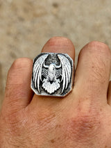Sterling Silver Men's Eagle Ring - Majestic Spirit Design