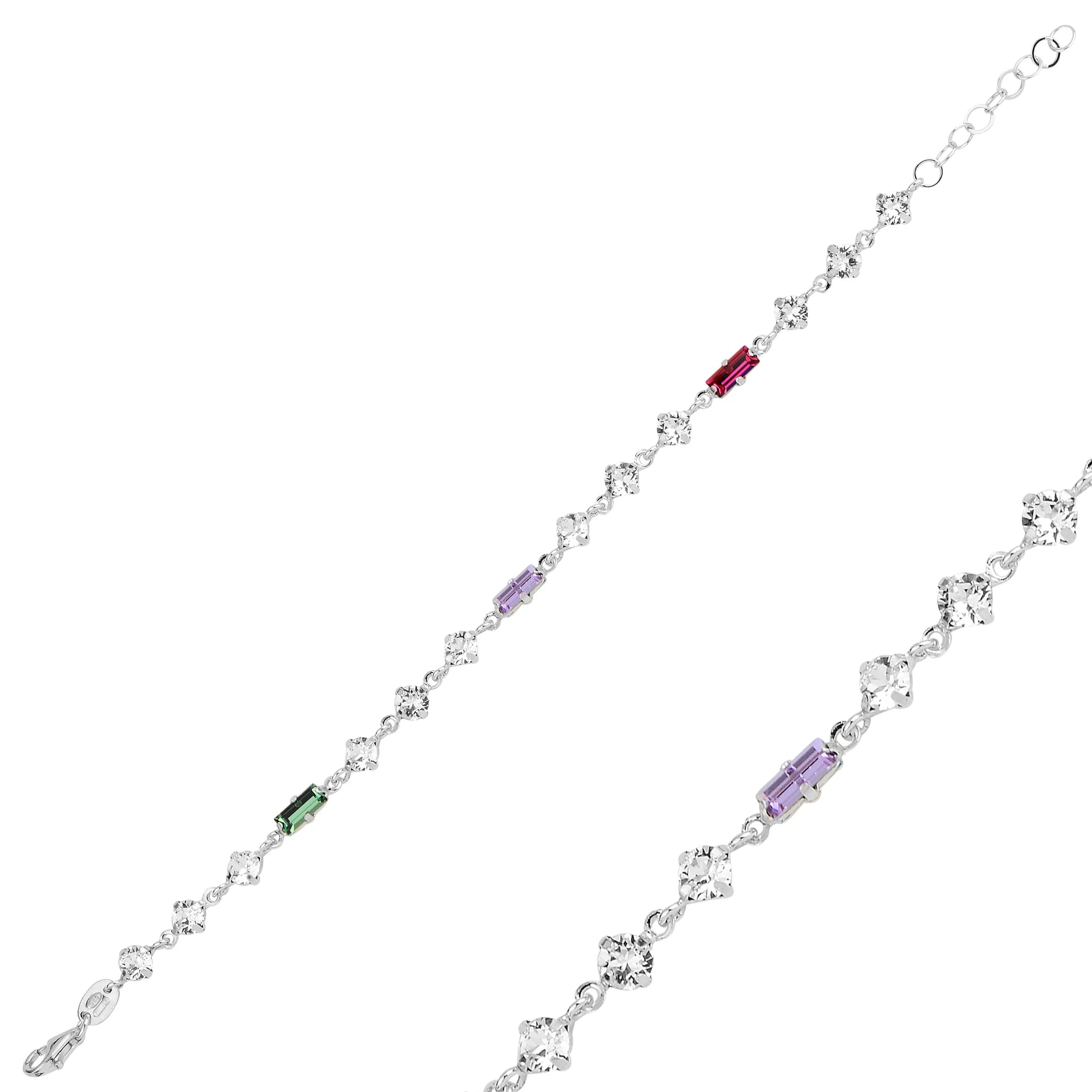 Dainty Row Bracelet - Continuous Sparkle Line Design