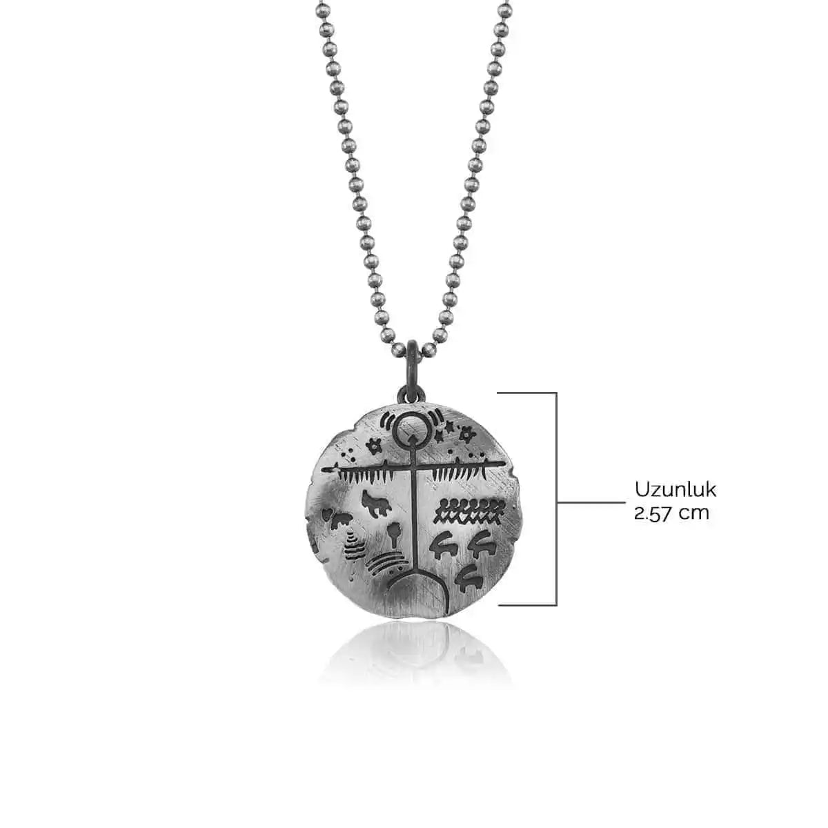 Sterling Silver Saami Charm - Peace Pendant Necklace