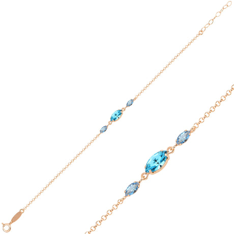 925 Sterling Silver Minimalist Bracelet - Marquise Swarovski Crystal