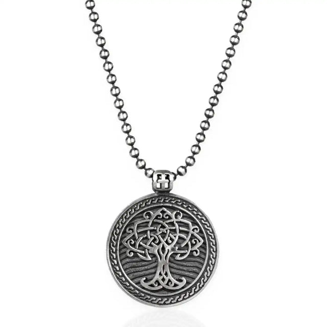 Sterling Silver Yggdrasil Tree of Life Pendant Necklace - Ancient Symbolism