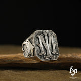 Sterling Silver Men's Ring - Bold Ancient Turkic Design