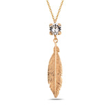 Graceful Dangling Feather Pendant Necklace - Spirit Inspired Design