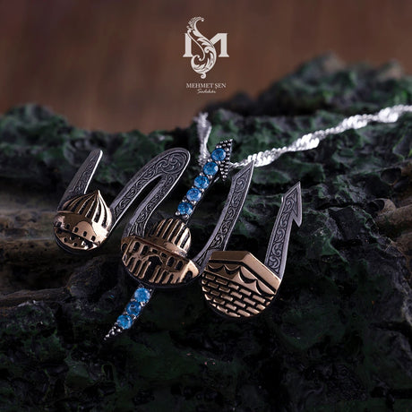 Sterling Silver Men's Necklace - Devotional Inscribed Pendant