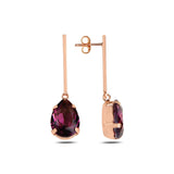 Rhodium Plated Sterling Silver Pear Swarovski Crystal Earrings - Dazzling