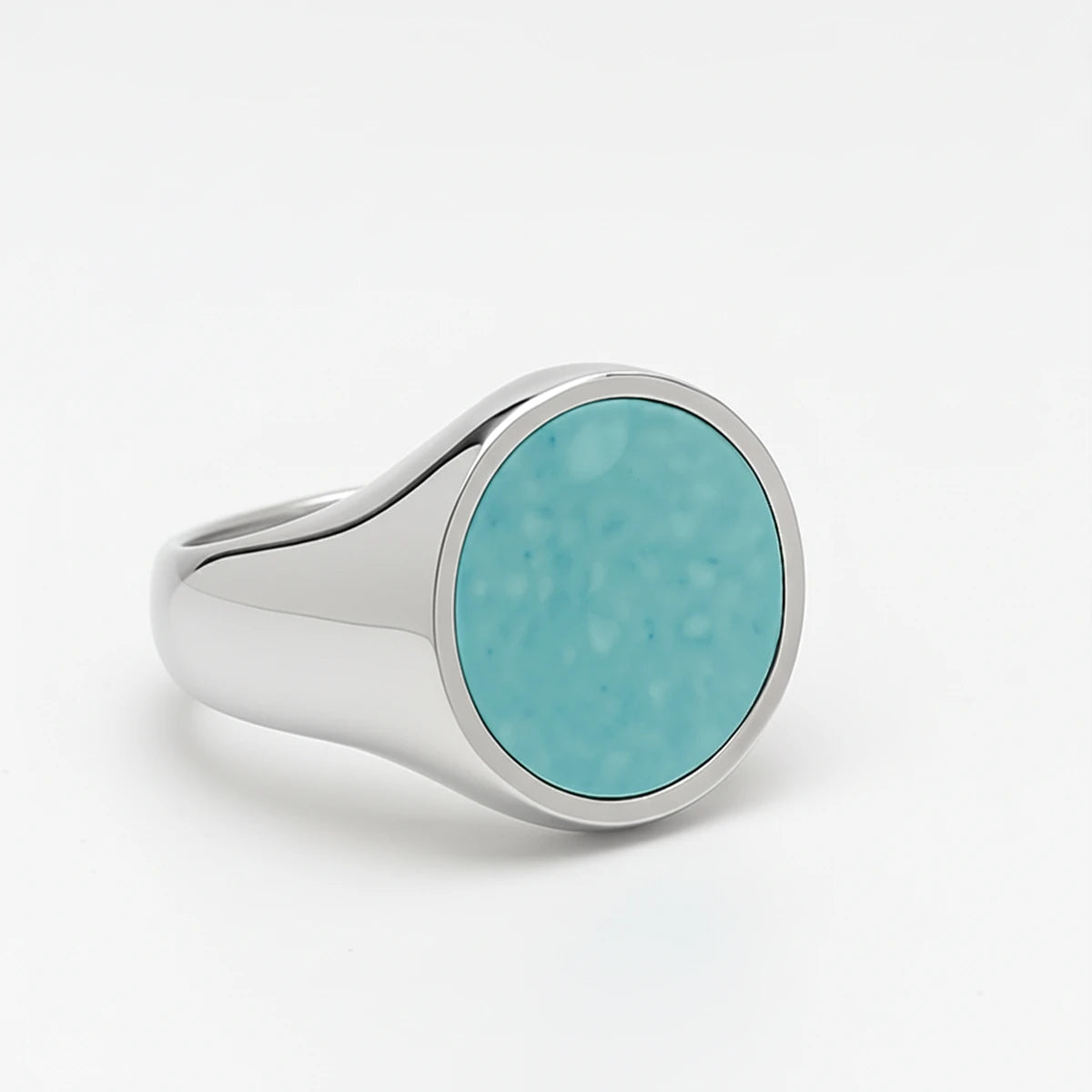 Sterling Silver Amazonite Stone Ring - Distinctive Blue-Green Hue
