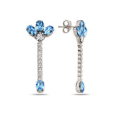 Boucles d'oreilles pendantes en argent sterling avec cristal Swarovski - Design marquise élégant