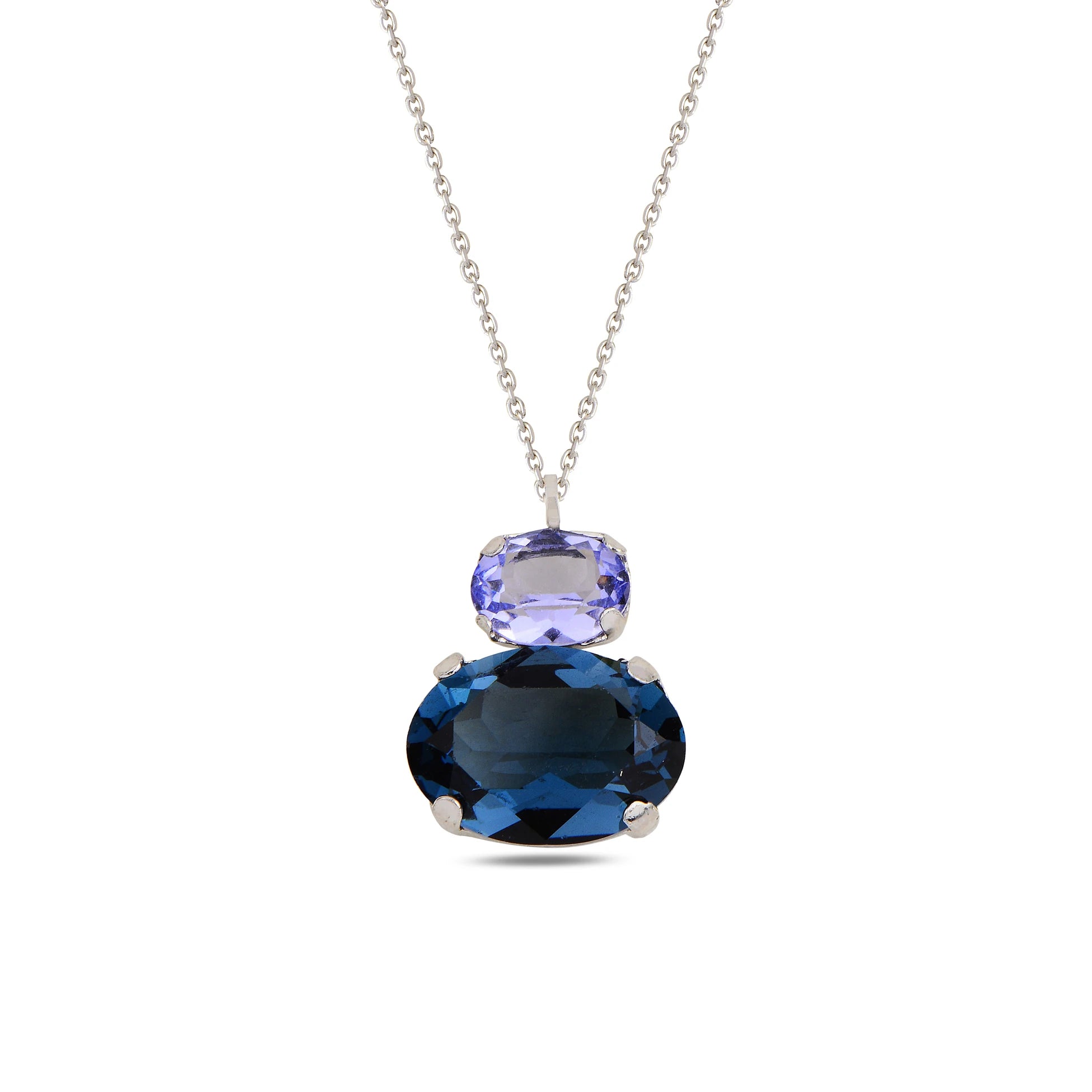 Náhrdelník ze stříbra 925 s růžovým zlatem - krystaly Swarovski s různým broušením