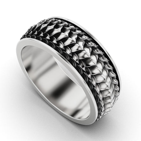 Artisan Dragon Scale Motif Ring