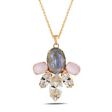 Sterling Silver Flora Statement Necklace with Marquise Swarovski