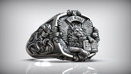 Premium Artisan Saint Mark Lion Ring