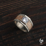 Sparkling Zircon Stone Sterling Silver Ring - Classic & Elegant