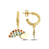 925 Sterling Silver Rainbow Drop Earrings - Vibrant Swarovski Crystals