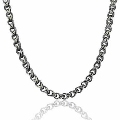 Sterling Silver Chain Necklace - Distinctive Architectural Design