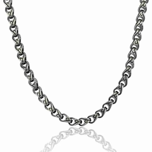 Sterling Silver Chain Necklace - Distinctive Architectural Design