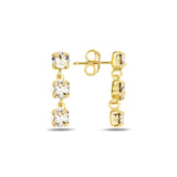 Sparkling Mini Drop Earrings - Trio Design for Effortless Elegance