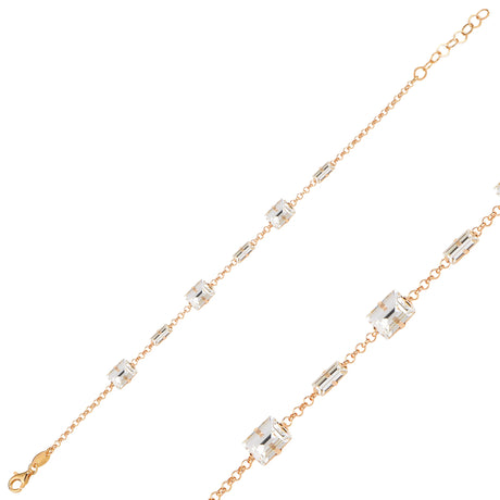 Brilliant Baguette Crystal Bracelet - Sienna Collection Modern Elegance