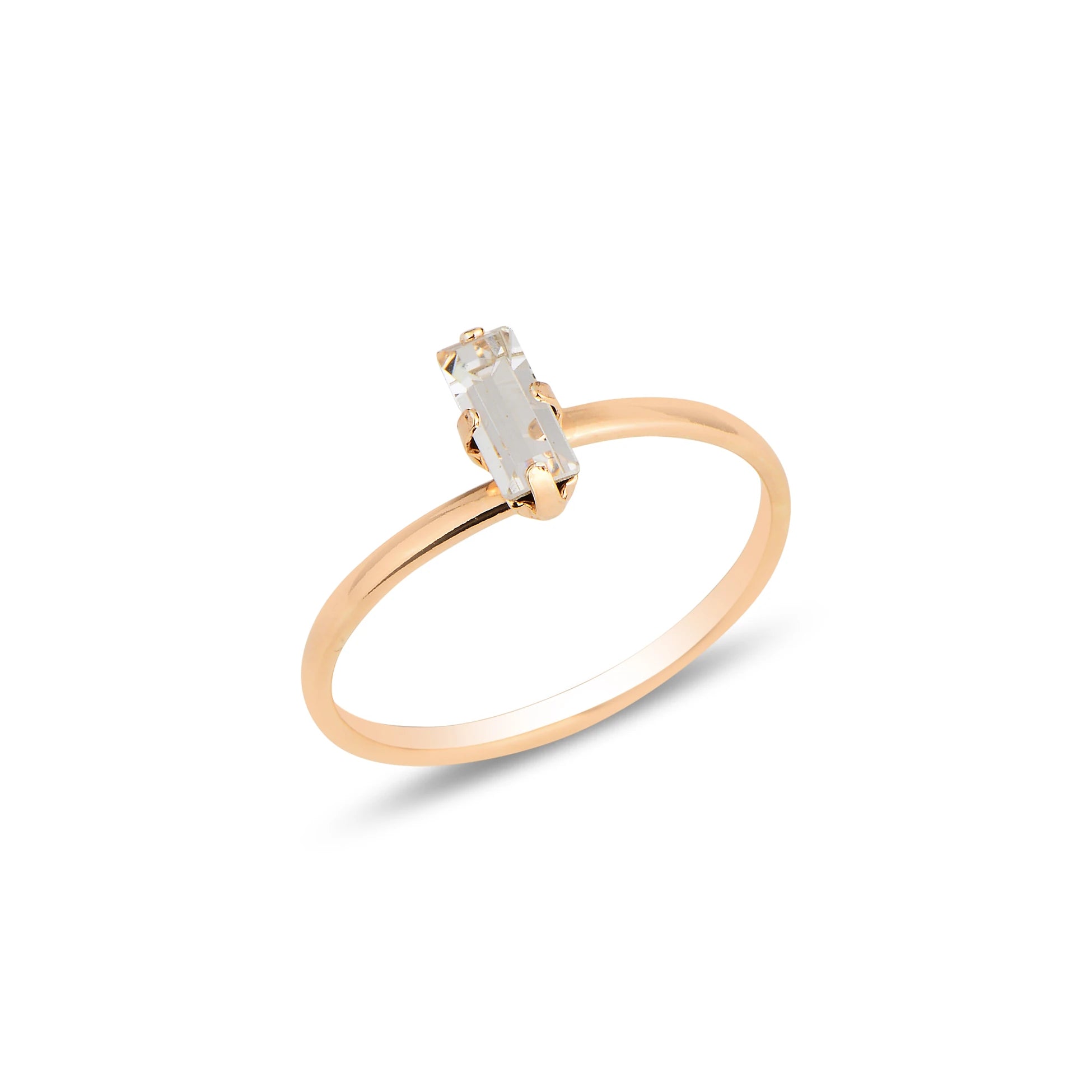 Minimalist Sparkling Stone Ring - Everyday Elegance