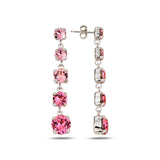 Sparkling Crystal Dangle Earrings - Elegant All-Around Pave Design