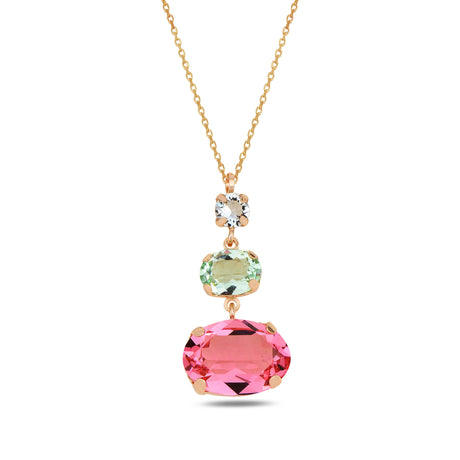 Sterling Silver Swarovski Crystal Three-Stone Pendant Necklace - Effortless Elegance
