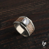 Sparkling Zircon Stone Sterling Silver Ring - Classic & Elegant