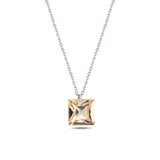 Multi-Cut Natural Stone Inspired Square Necklace - Romantic Design