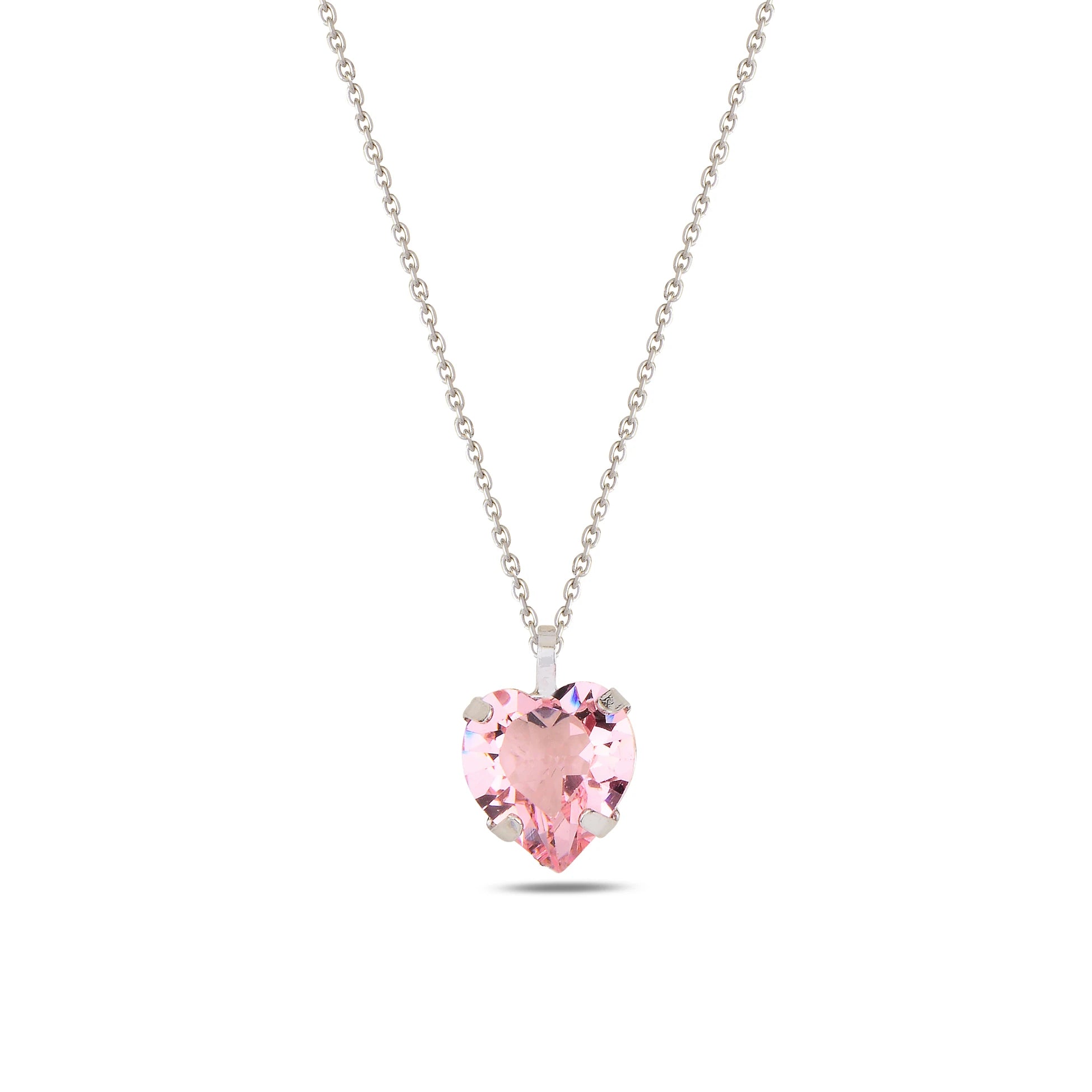 Yellow Gold Plated Sterling Silver Swarovski Crystal Love Necklace
