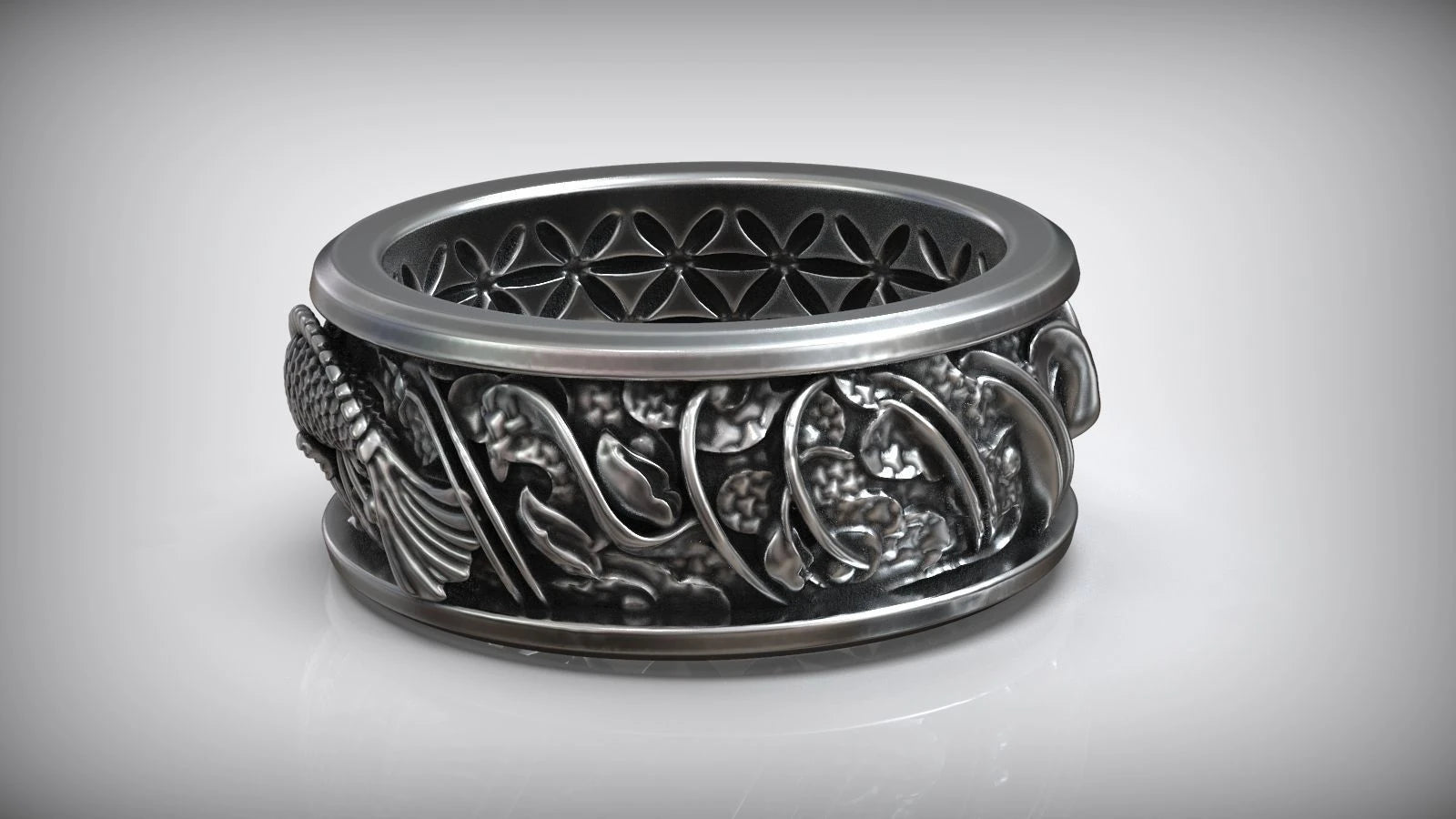 Artisan Dragon Koi Fish Ring