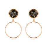 Chic Modern Circular Hoop Earrings - Earth-Inspired Mondo Design