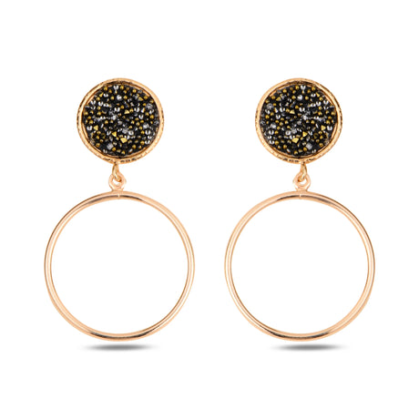 Chic Modern Circular Hoop Earrings - Earth-Inspired Mondo Design