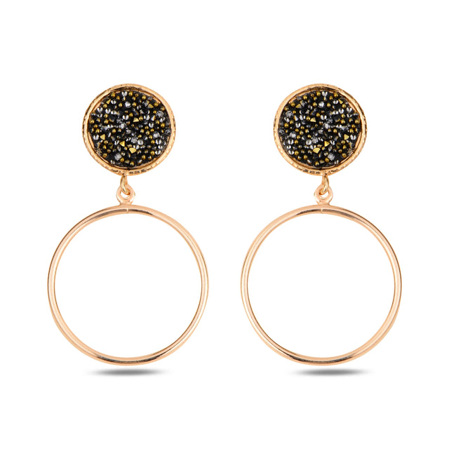 Chic Modern Circular Hoop Earrings - Earth-Inspired Mondo Design