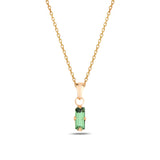 Minimalist Baguette Pendant Necklace - Subtle Everyday Elegance