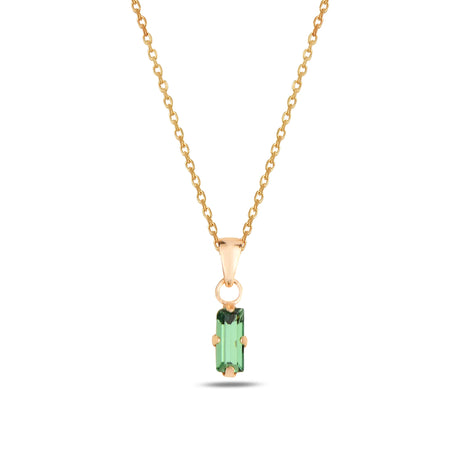 Minimalist Baguette Pendant Necklace - Subtle Everyday Elegance