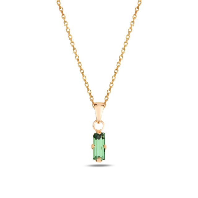 Minimalist Baguette Pendant Necklace - Subtle Everyday Elegance